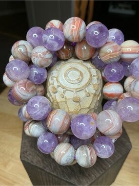 Amethyst and Crazy Lace with Sunstone Stripe 12mm